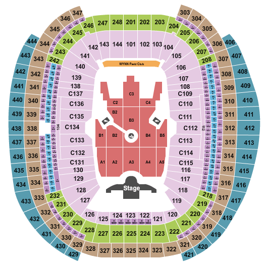 Allegiant Stadium Ed Sheeran Seating Chart